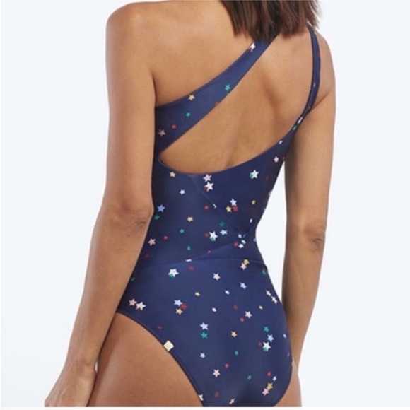 Summersalt Navy Scatter Stars in Deep Sea-The Ruched Sidestroke One Piece Swim - Picture 3 of 9